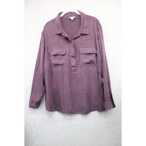 J. Jill Long Sleeve Button Up Blouse-Size 2X-Purple